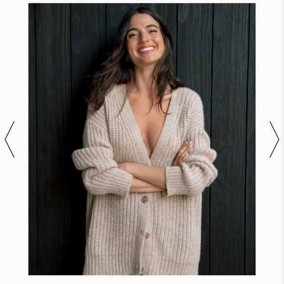 Jenni Kayne Sweaters - Jenni Kayne Alpaca Cocoon Cardigan - Oatmeal - Size Small